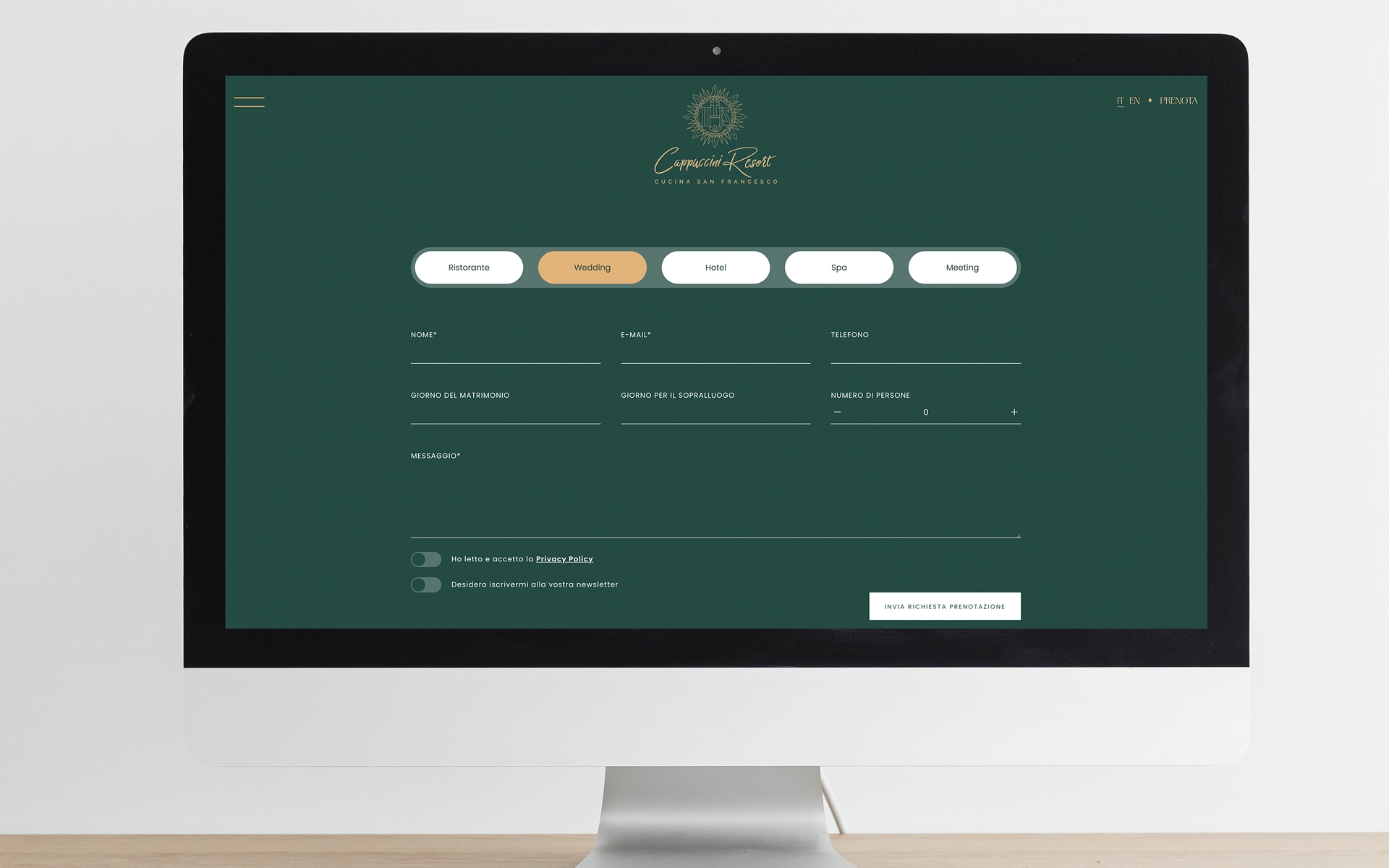 Esempio di sito web per alberghi | June Graph